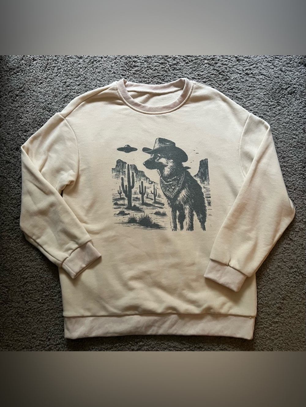 German Shepherd Cowboy UFO Sweatshirt